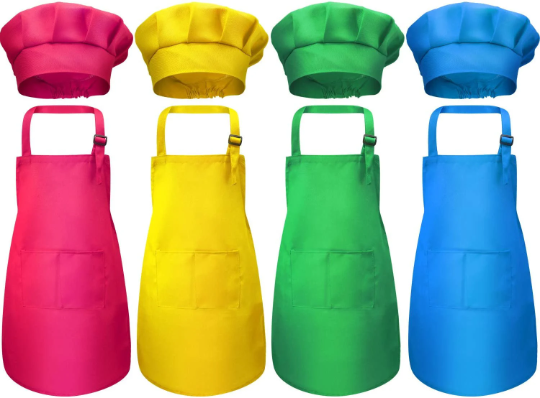 Thumbnail: Personalized Size Medium Kids Apron and Chef Hat Set
