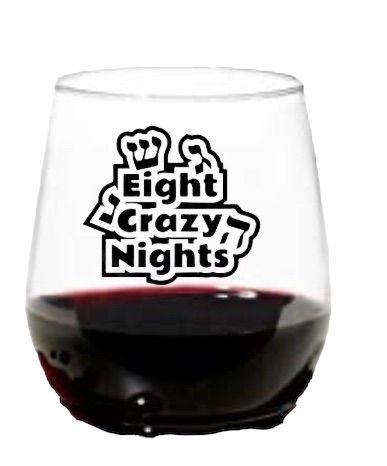 Thumbnail: Hanukkah Sayings 14oz. Wine Stemless Cup