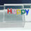 Thumbnail: 2 Dimensional Multi Colored Happy Silver Glitter 7x5 Acrylic Box
