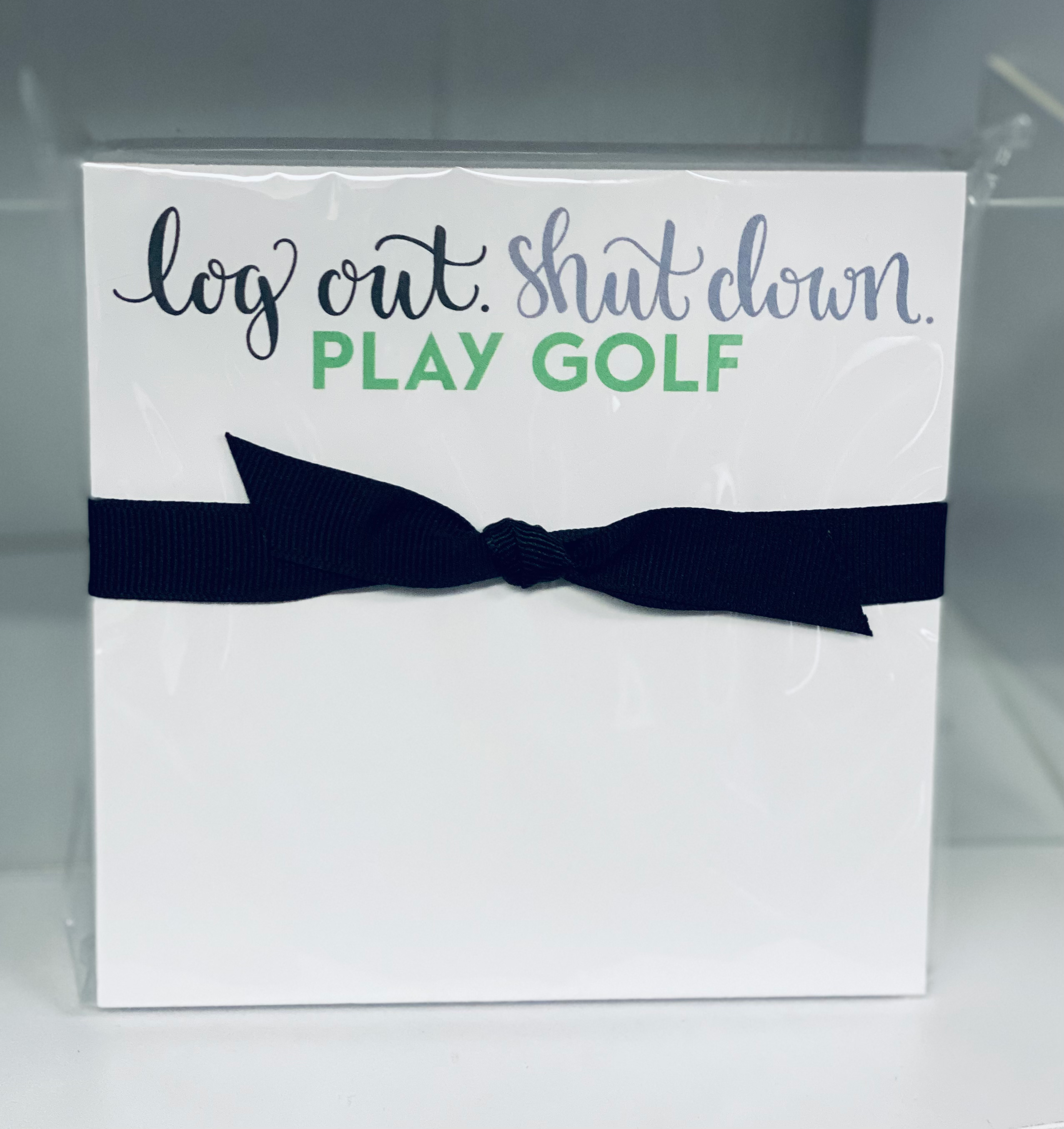  Log Out Shut Down Play Golf 200 Page Notepad 