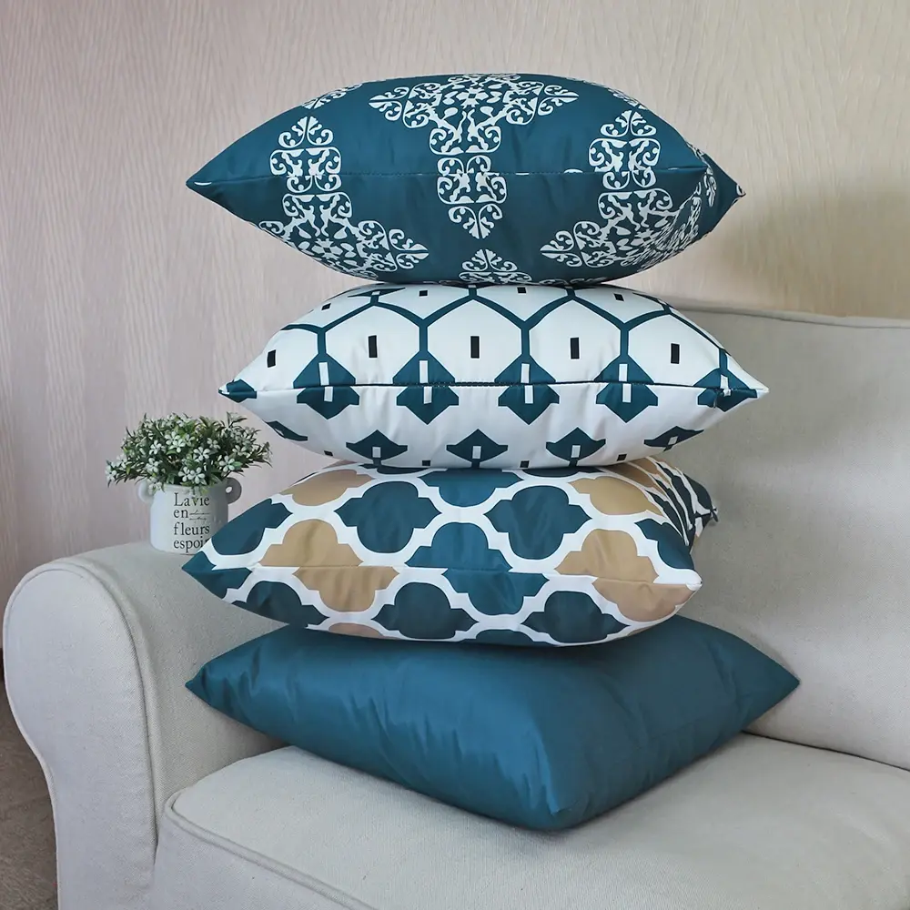 Twill Waterproof Geometric Print Outdoor Throw Pillow Covers Home Decor