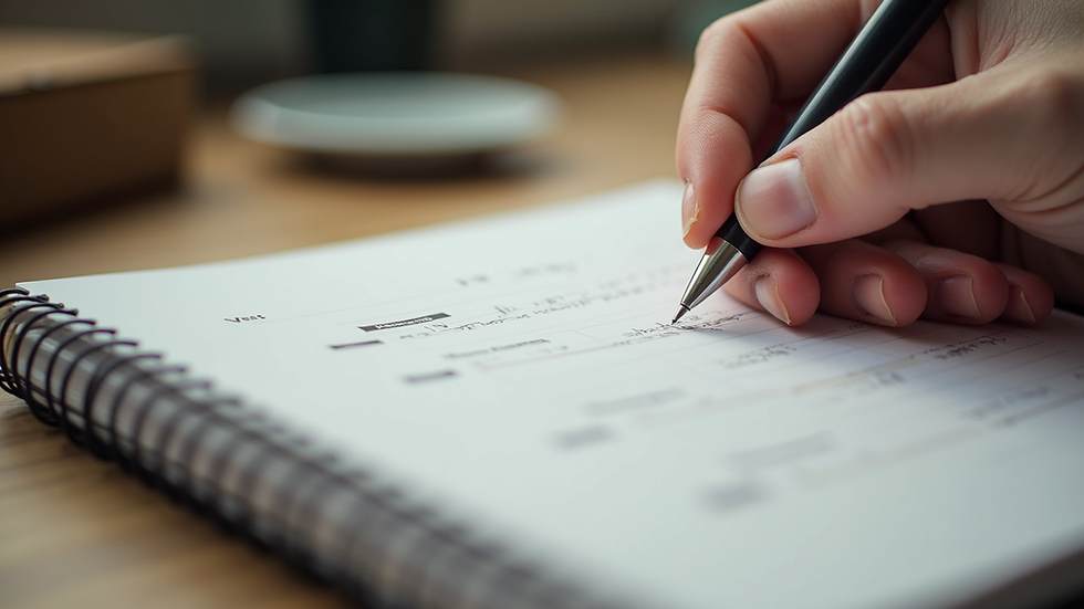 Close-up van een notitieboek met een planning en pen