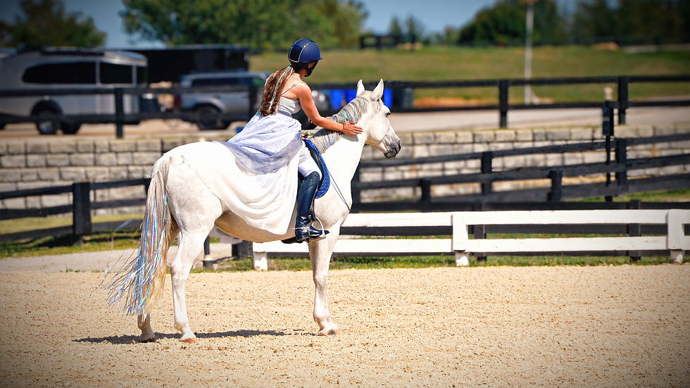 Chelsea Canedy riding her mustang, Luna, at Liberty at the Mustang Classic at the Kentucky Horse Park in Lexington, KY