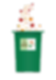 Leaves from your yard belong in a green bin with the standardized label for yard waste.
