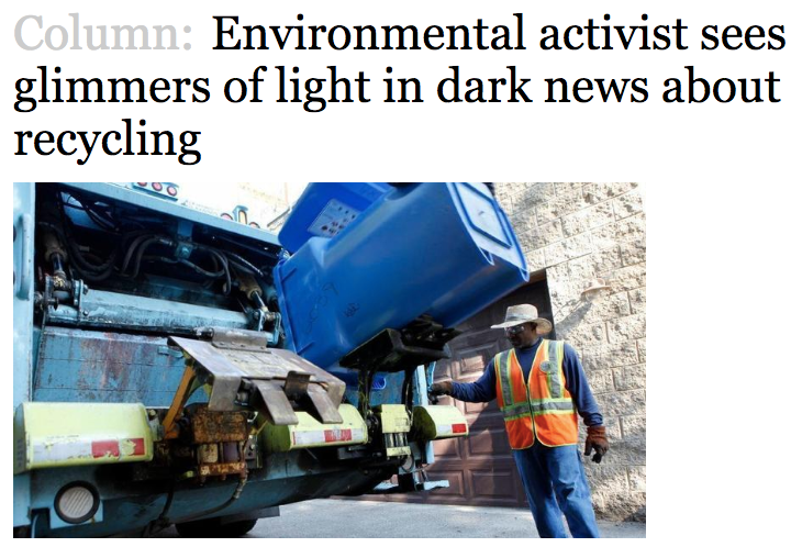 A Chicago Tribune article highlighting society-wide standardized labels as the solution to fix low recycling levels and high contamination in bins throughout the city of Chicago.