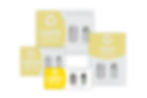 Standardized recycling labels for aluminum, steel, and tin cans – 4x9 inch version highlighted in product size cluster.