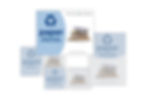 Cluster of standardized labels highlighting paper recycling in size 8.5x11
