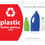 Thumbnail: Plastic bottles and jugs recycling label showing 10x7 inch size for bins and carts