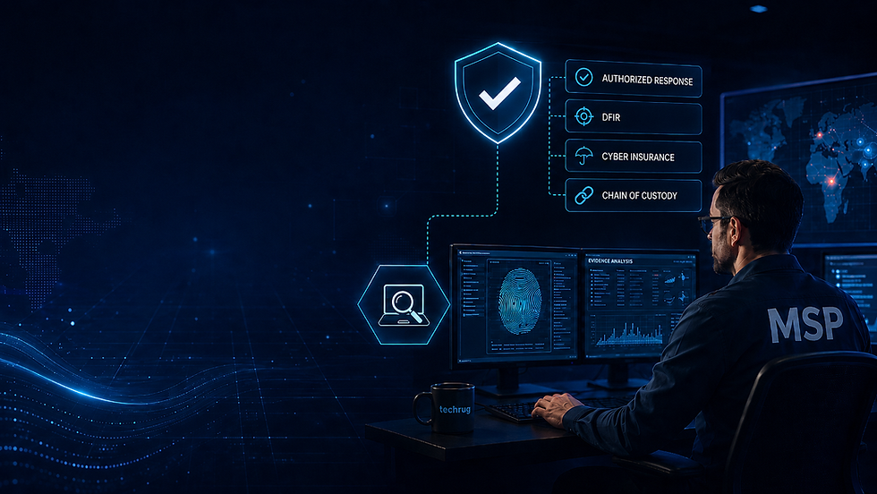 MSP responding to a cyberattack under a DFIR and cyber insurance incident response process