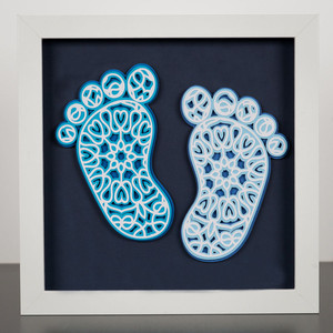 3D Paper Art Shadow Box - Baby - $40