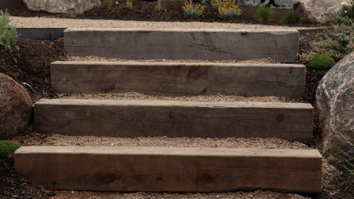 Natural timber stairs with granitic toppings
