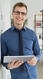 Professional Man Holding a Tablet