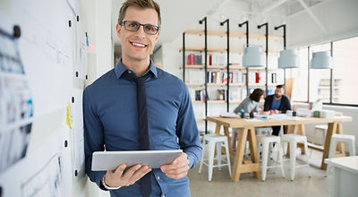 Professional Man Holding a Tablet
