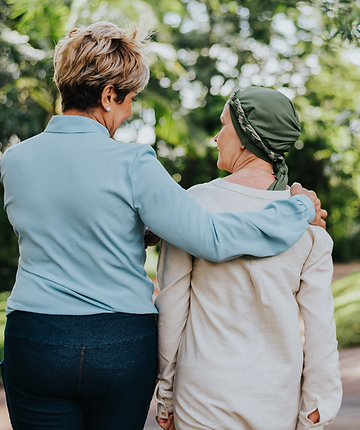 two women walking together