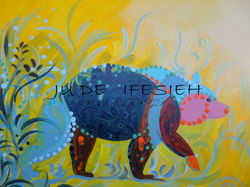 JudeIfesieh,Walking Bear,Acrylic,16 by 2