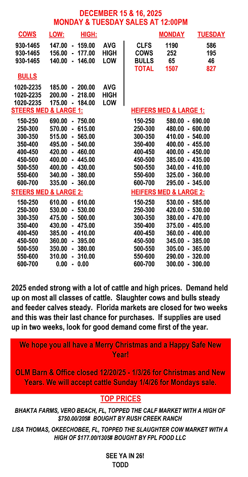 2025 Last Market Report