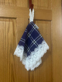 Purple Cotton Plaid Lapscarf 24x21 Tailor size