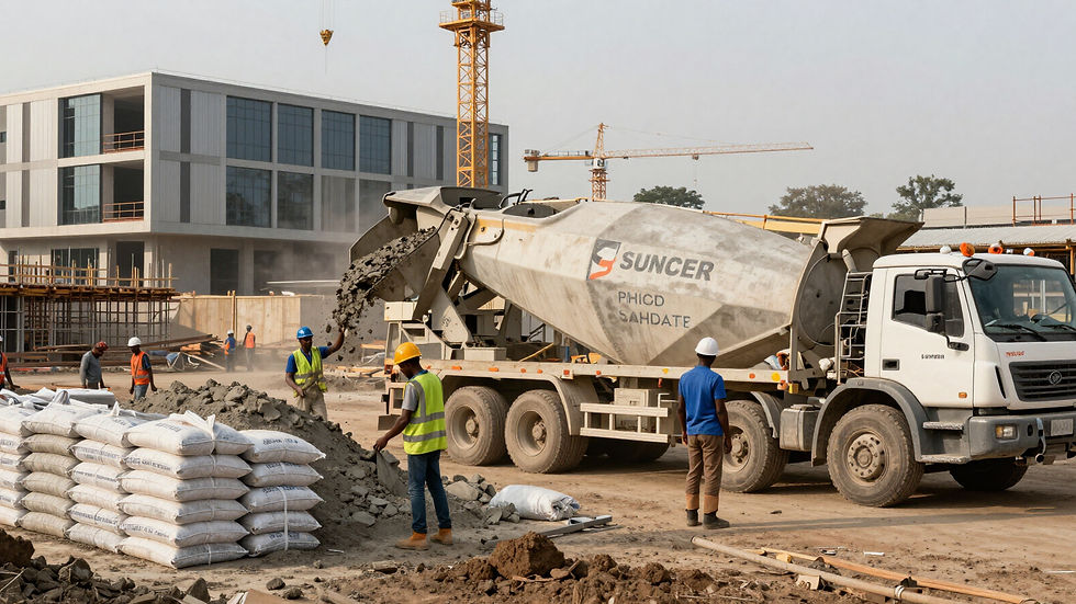 Industrial cement production facility