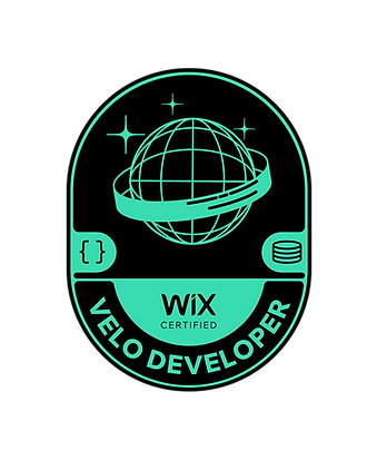 Valuable Velo official certification, all our team members earned their own Velo certification and this image is official from Wix department given to us for our achievement and skill certification