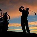 Image of golfer at twilight