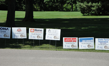 Tournament sponsorship signs at Kingsville Golf
