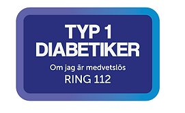 Blå Ruta diabetes klistermärke Typ1 UF