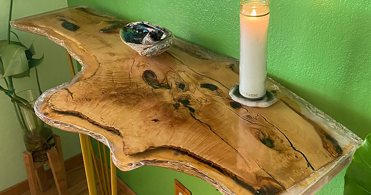 live edge resin table