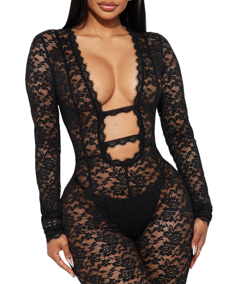 Thumbnail: jumpsuit sexy black soirée 