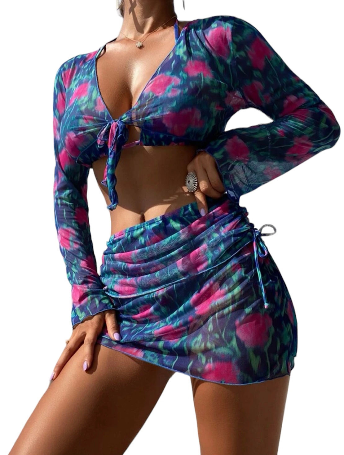 Oasis babe bikini set 4 pieces -  Blue/combo