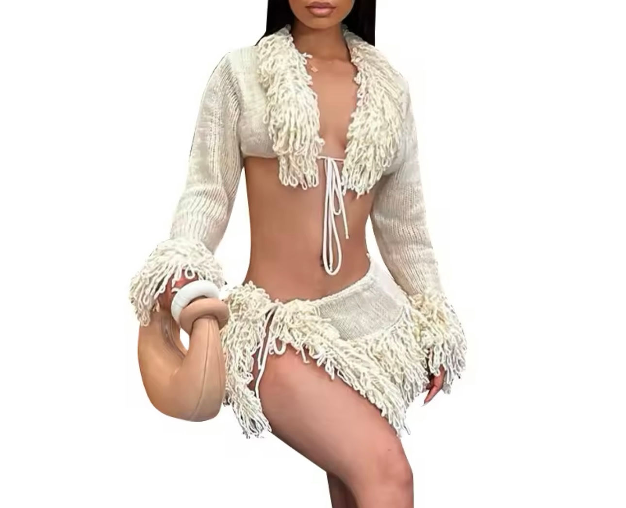 Fly With Me Crochet Set 3 piece  - Cream