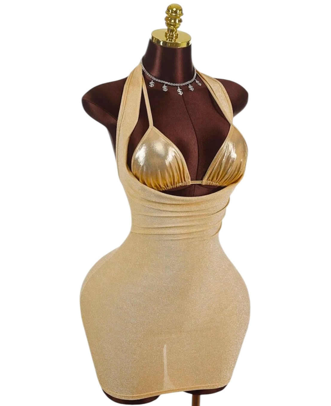 Glitters is Gold mini dress - Gold