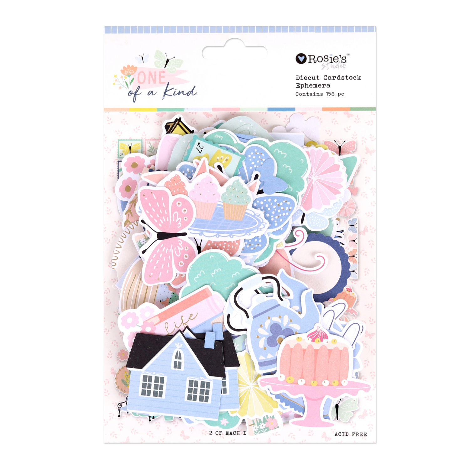 One of a Kind Cardstock Diecuts - Ephemera (158 Pieces)