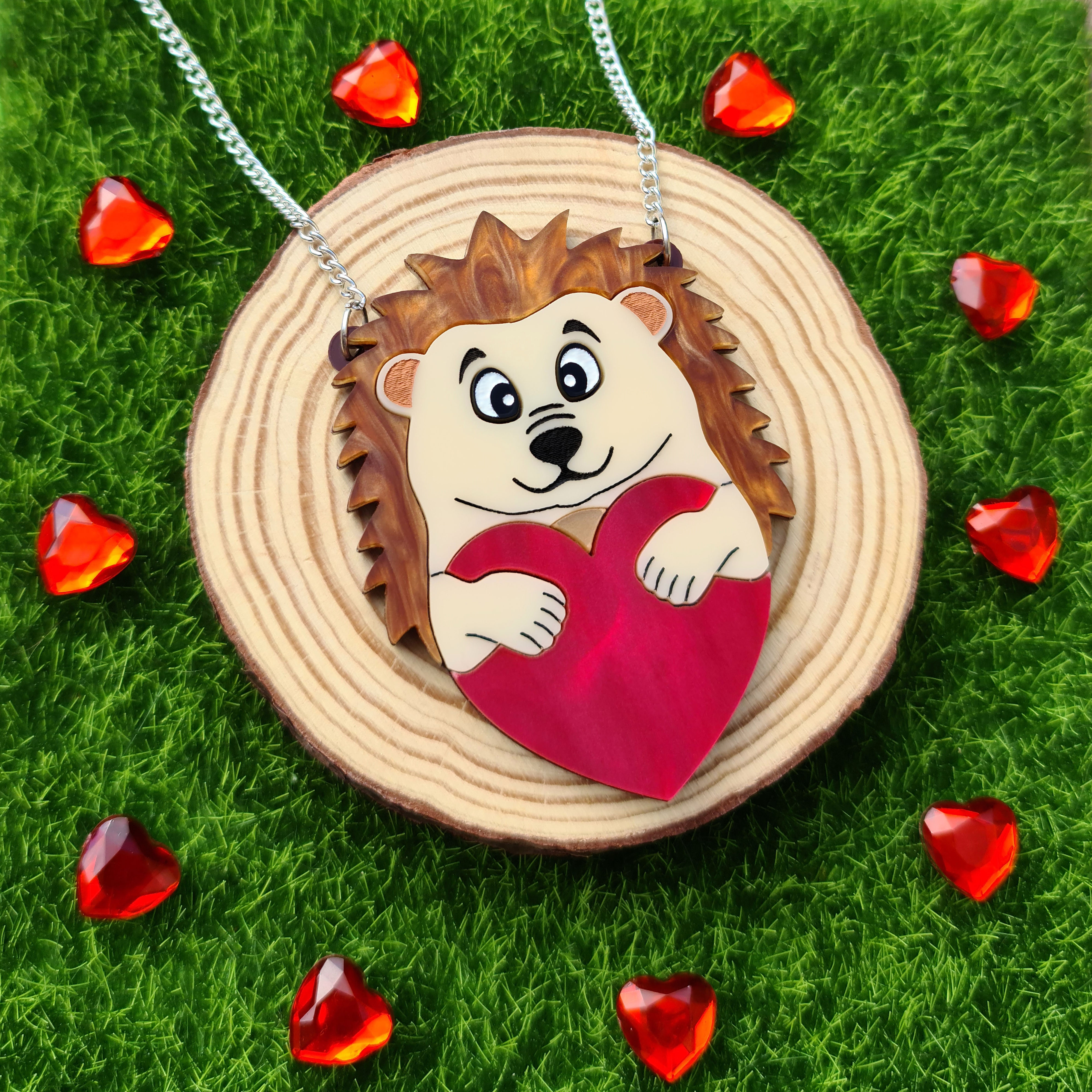 Hedgehog Heart Necklace