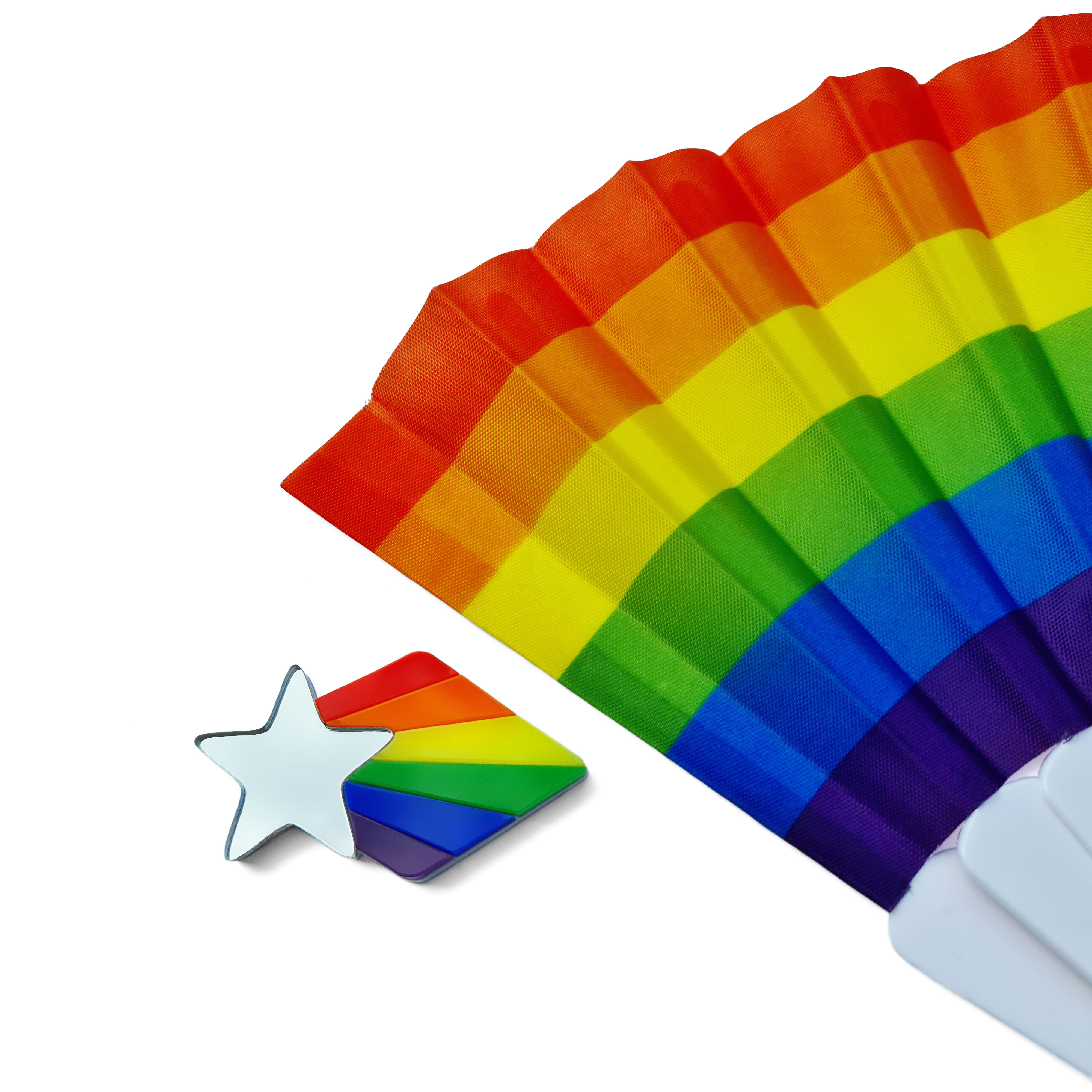 Rainbow Mirror Star Pride Flag Brooch