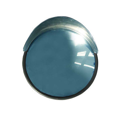 Chrome Plastic 8 Inch Convex Mirror Visor – Green Truck Trailer.jpg