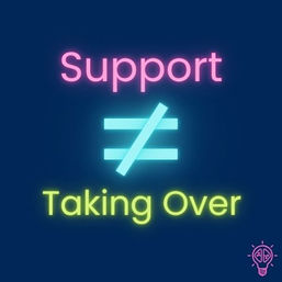 A blue background with the worlds support does not equal taking over as a neon sign