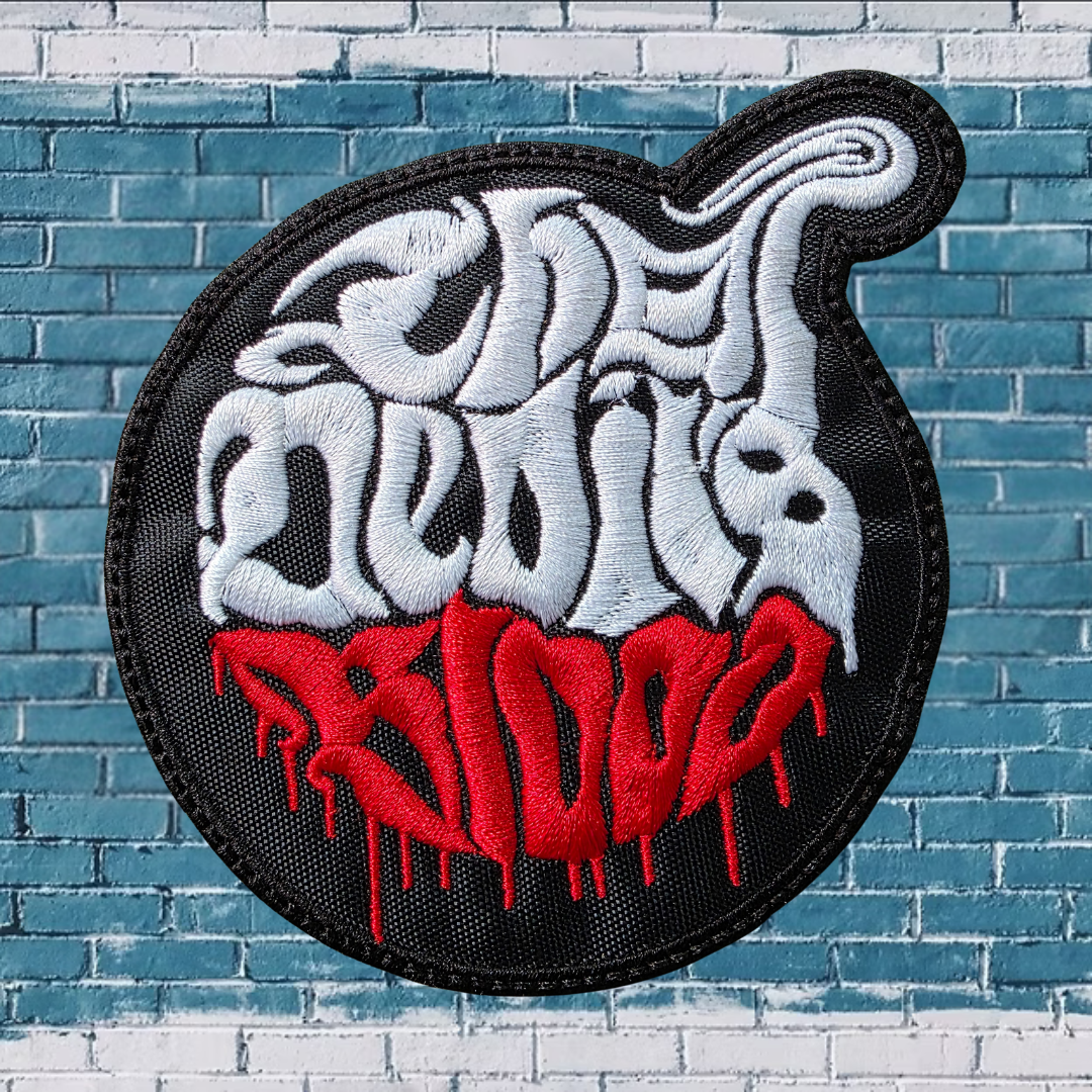 THE DEVIL'S BLOOD - Logo (white/Red round) EMBROIDERED PATCH