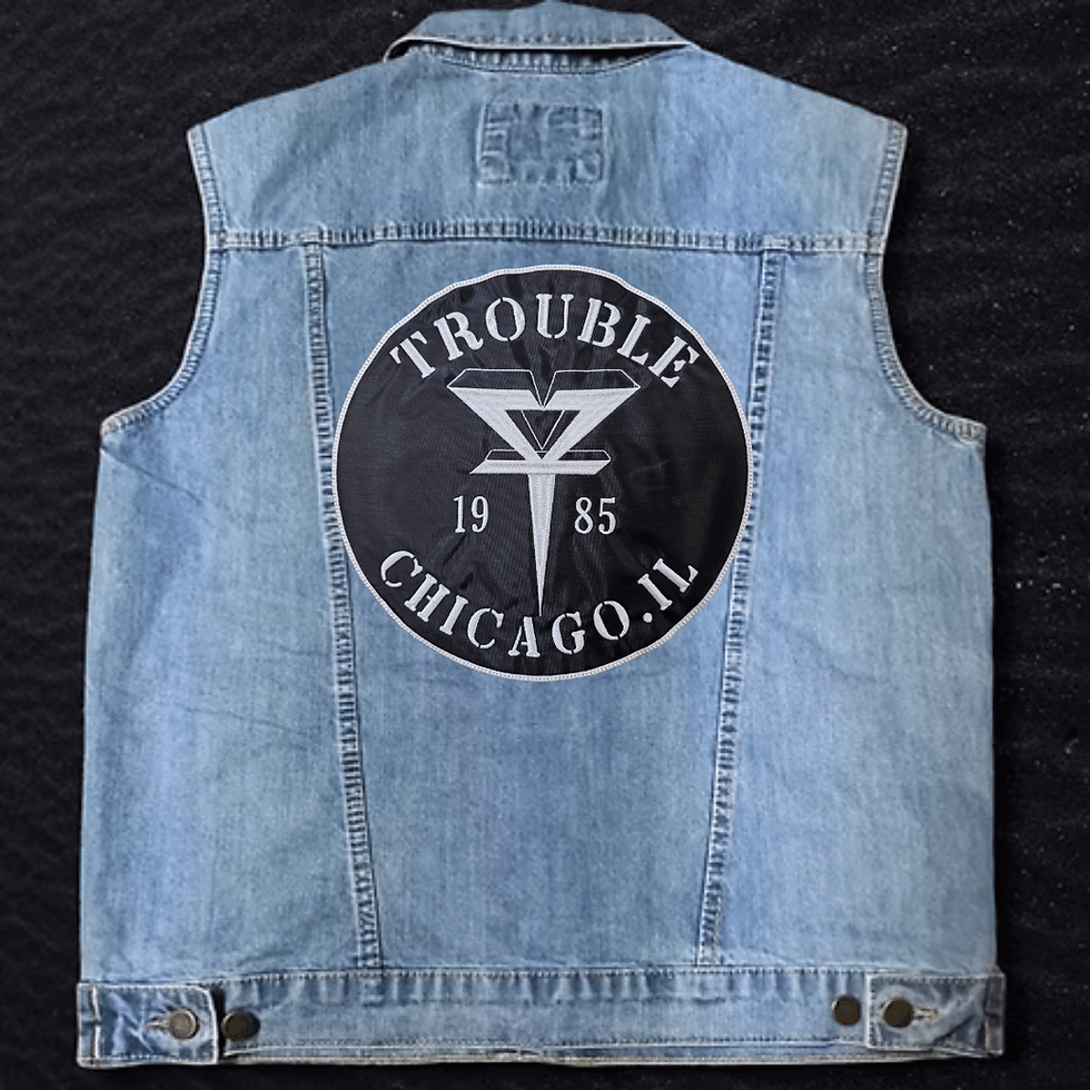 Thumbnail: TROUBLE - CHICAGO . IL EMBROIDERED BACK PATCH