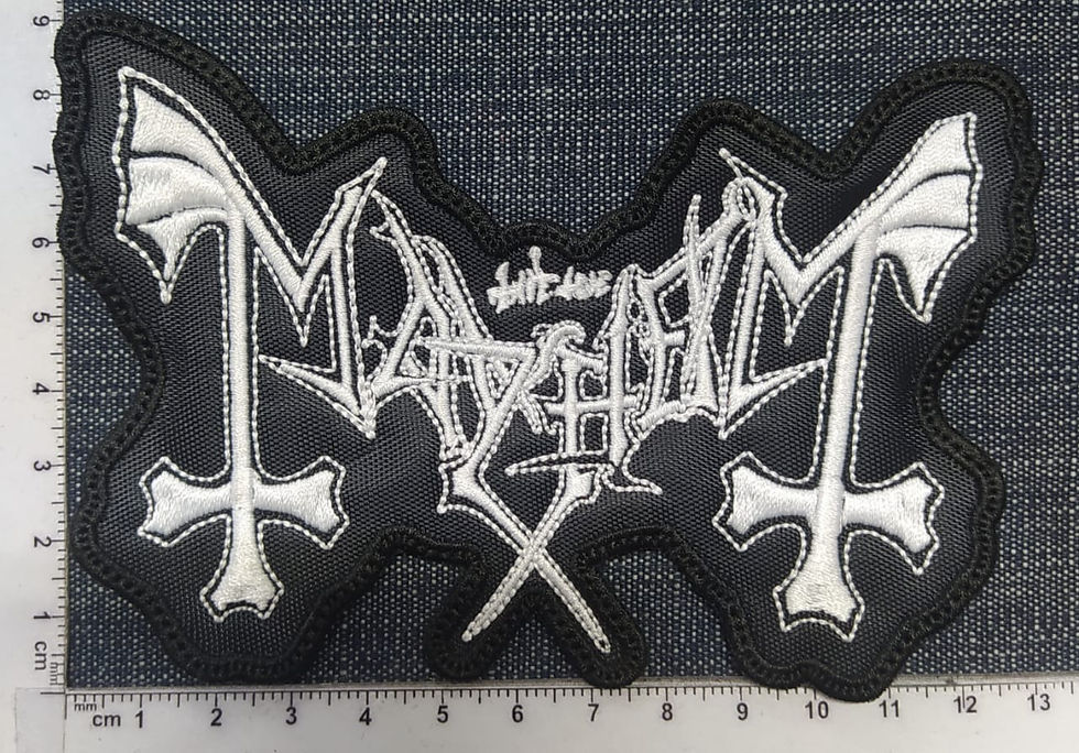 MAYHEM - SHAPED LOGO EMBROIDERED PATCH