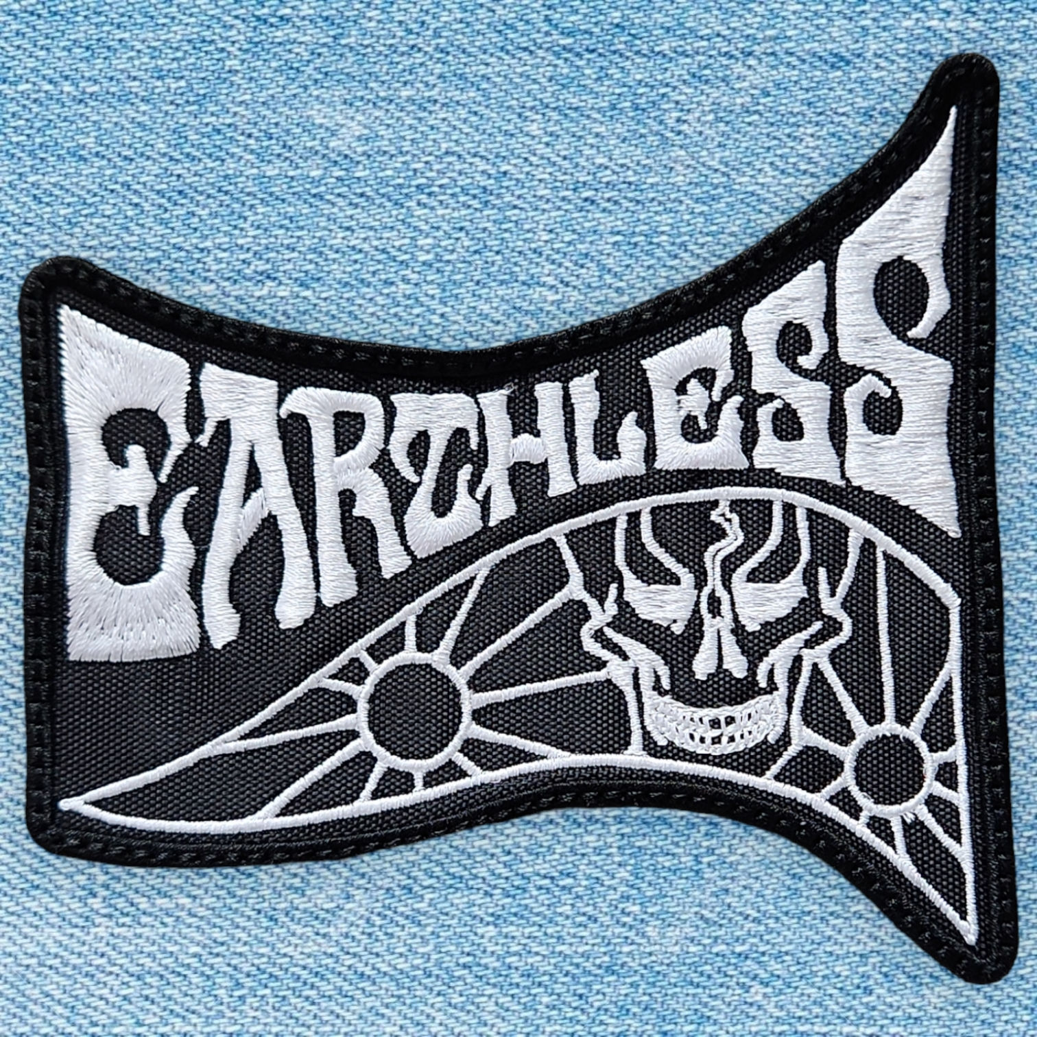 EARTHLESS - Logo (Red-White) EMBROIDERED PATCH