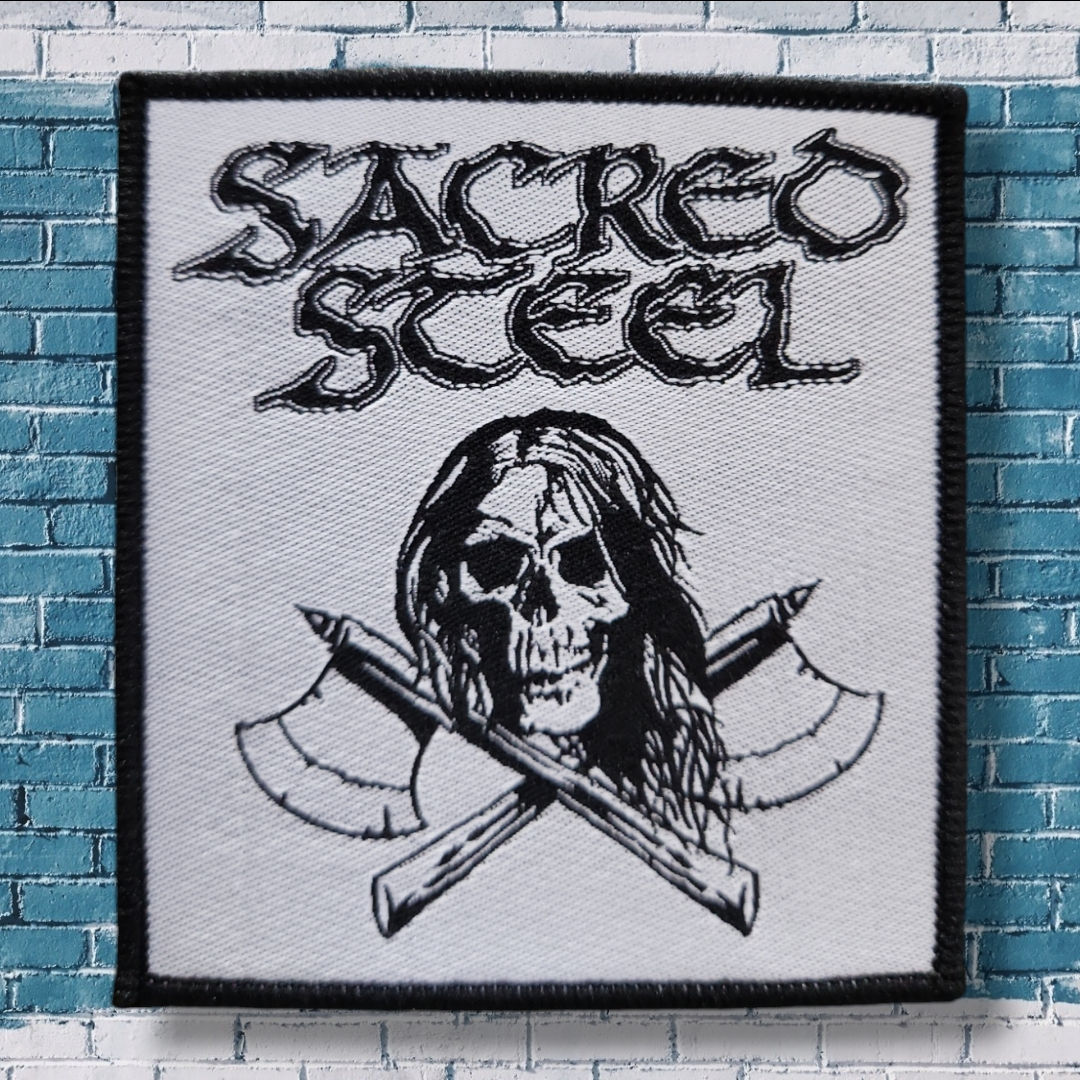 SACRED STEEL - Skull & Axe WOVEN PATCH
