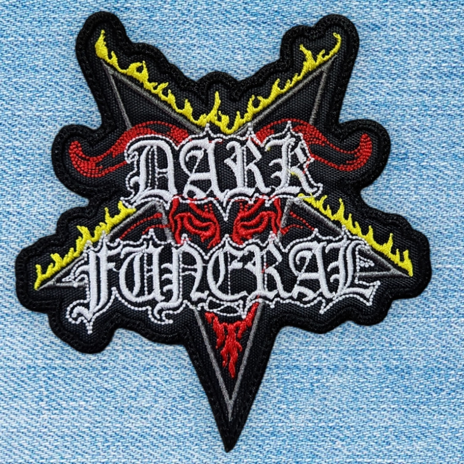 DARK FUNERAL - Coloured Logo (Shaped)  EMBROIDERED PATCH