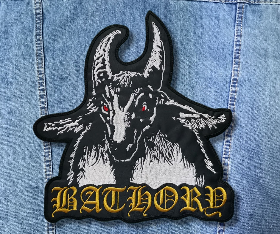 BATHORY - White Goat (Gold logo) BACK PATCH