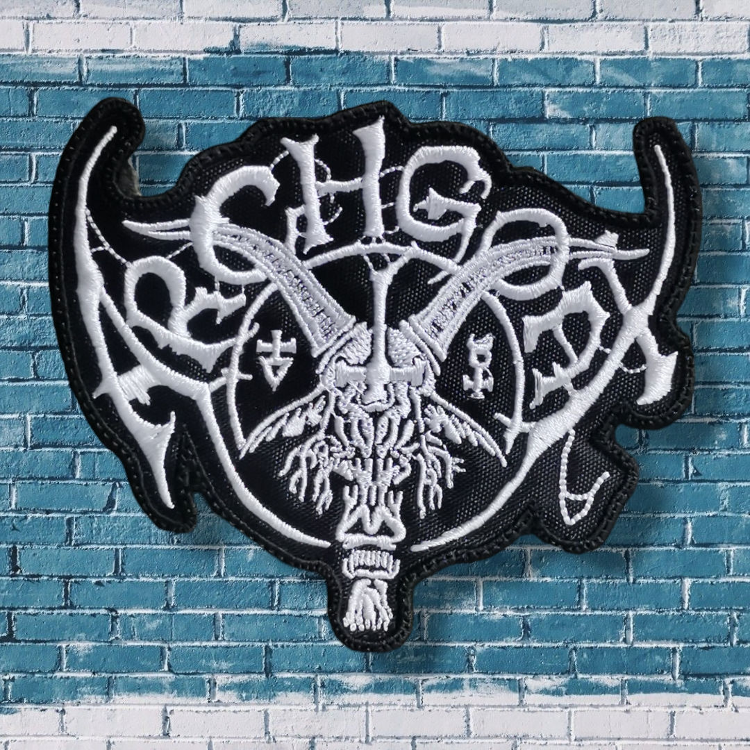 ARCHGOAT - Logo (Blanco-Rojo) PARCHE BORDADO