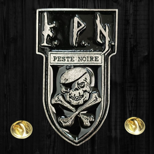 PESTE NOIRE - Shield Logo (Black) METAL PIN | black-wings