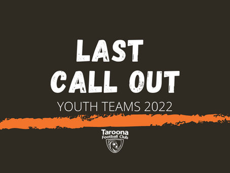 LAST CALL OUT | YOUTH REGOS