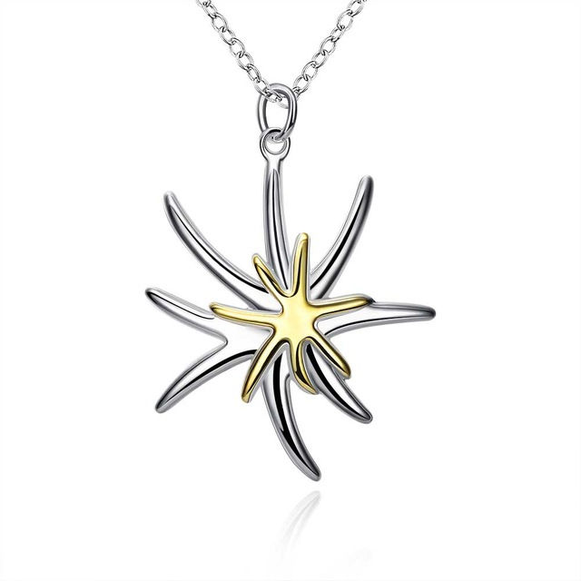 Thumbnail: Silver Starfish Pendant Necklace with 18” O Ring Chain