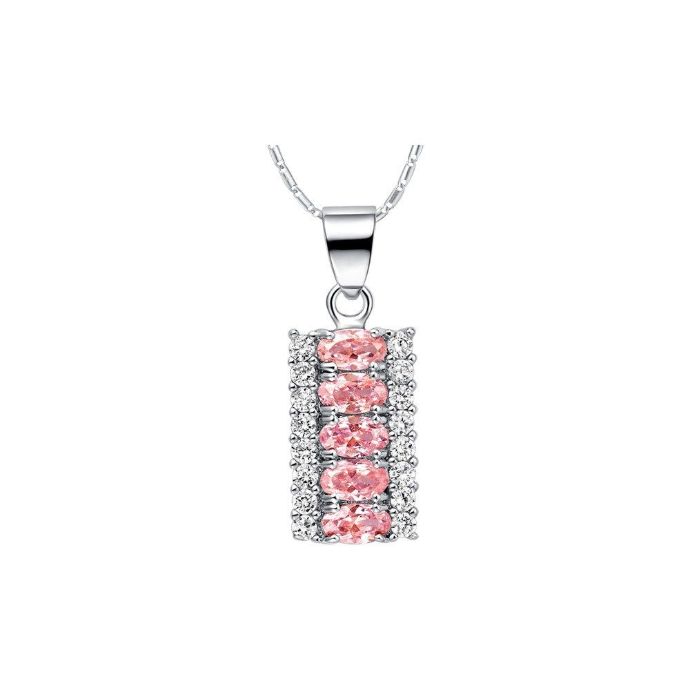 Rhinestone & Cubic Zirconia Silver Pendant & Necklace