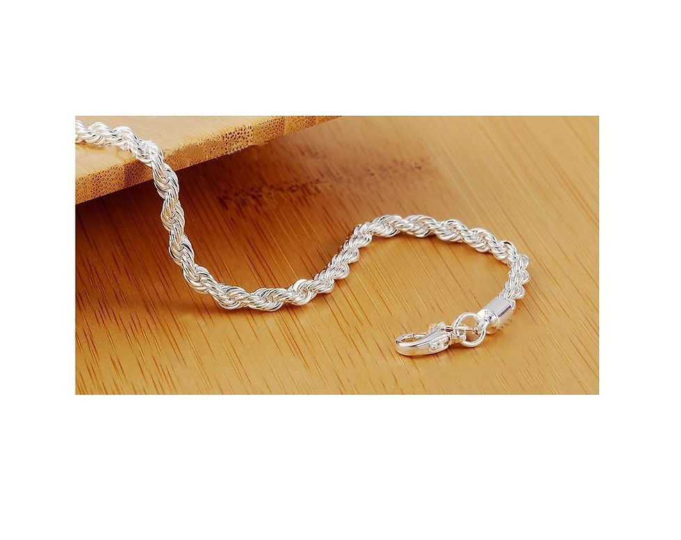 Thumbnail: Silver Wheat Spiga Chain 16" through 30" 3MM