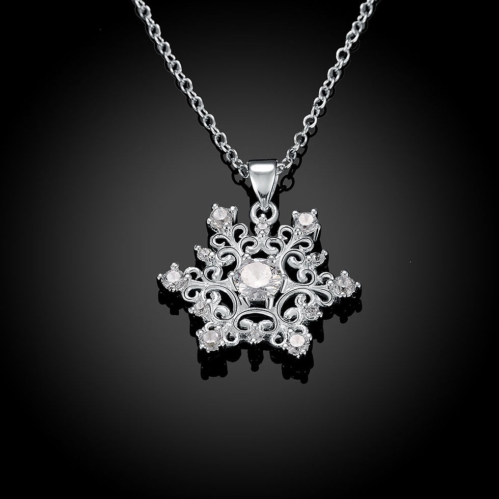 Thumbnail: Snowflake Pendant with CZ ~ Earrings